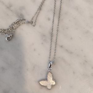 Silvertone butterfly Pandent